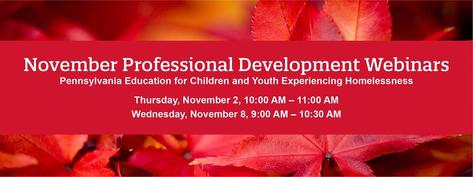 November Professional Development Workshops
