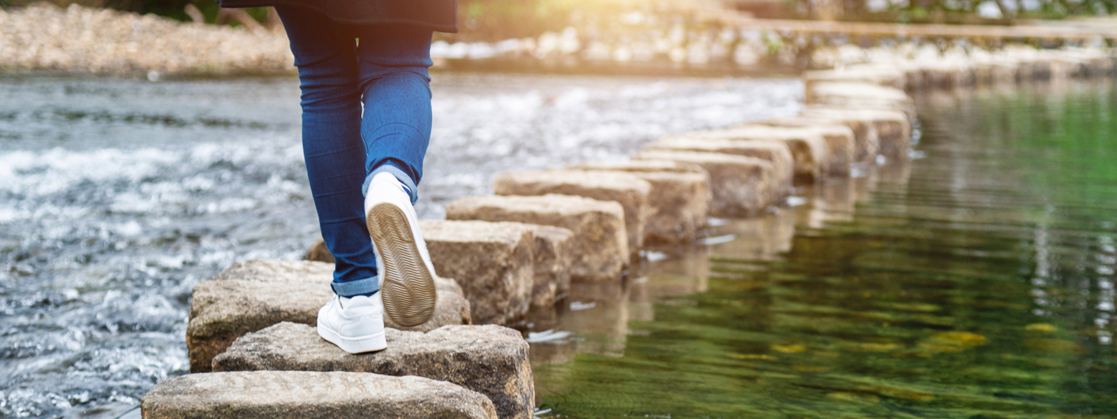 stepping stones across water